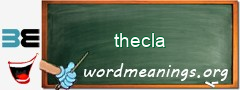 WordMeaning blackboard for thecla